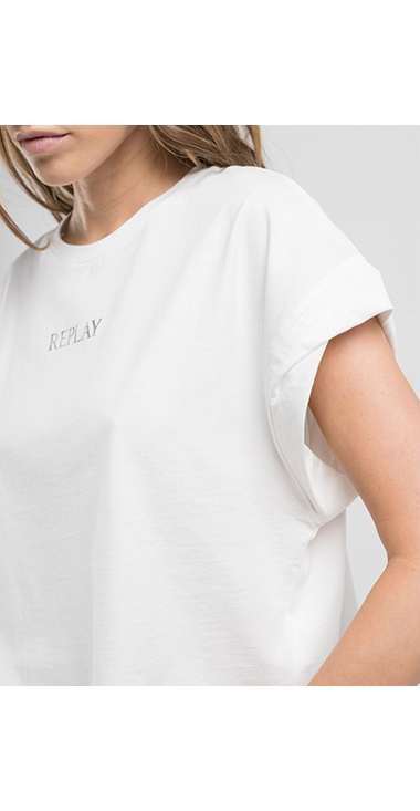 ロゴプリント入りクロップドTシャツ 詳細画像